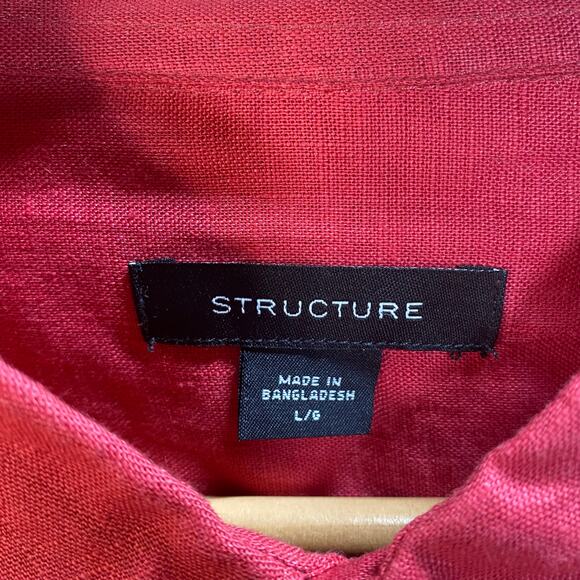 Structure Shirt Men Size Large Button Up Long Sleeve Coastal Beach Resortwear - Picture 11 of 13